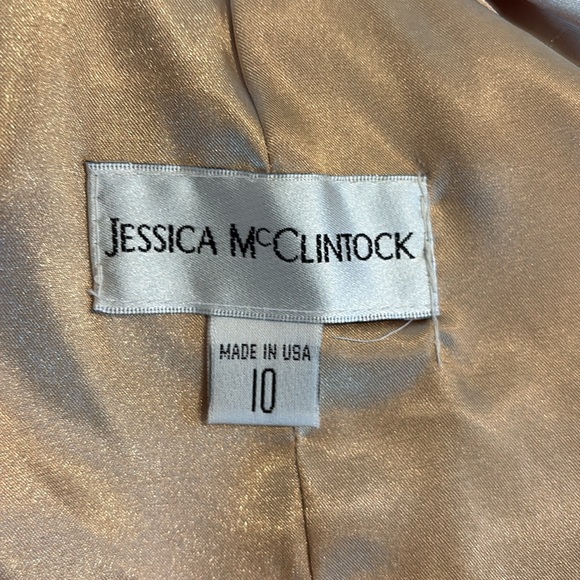 90’s Vintage Jessica McClintock Gold Halter Ruched Dress Marilyn Monroe Vibes - Picture 7 of 10